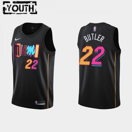 NBA Børn Trøje Miami Heat Jimmy Butler 22 Nike 2021-22 City Edition Swingman